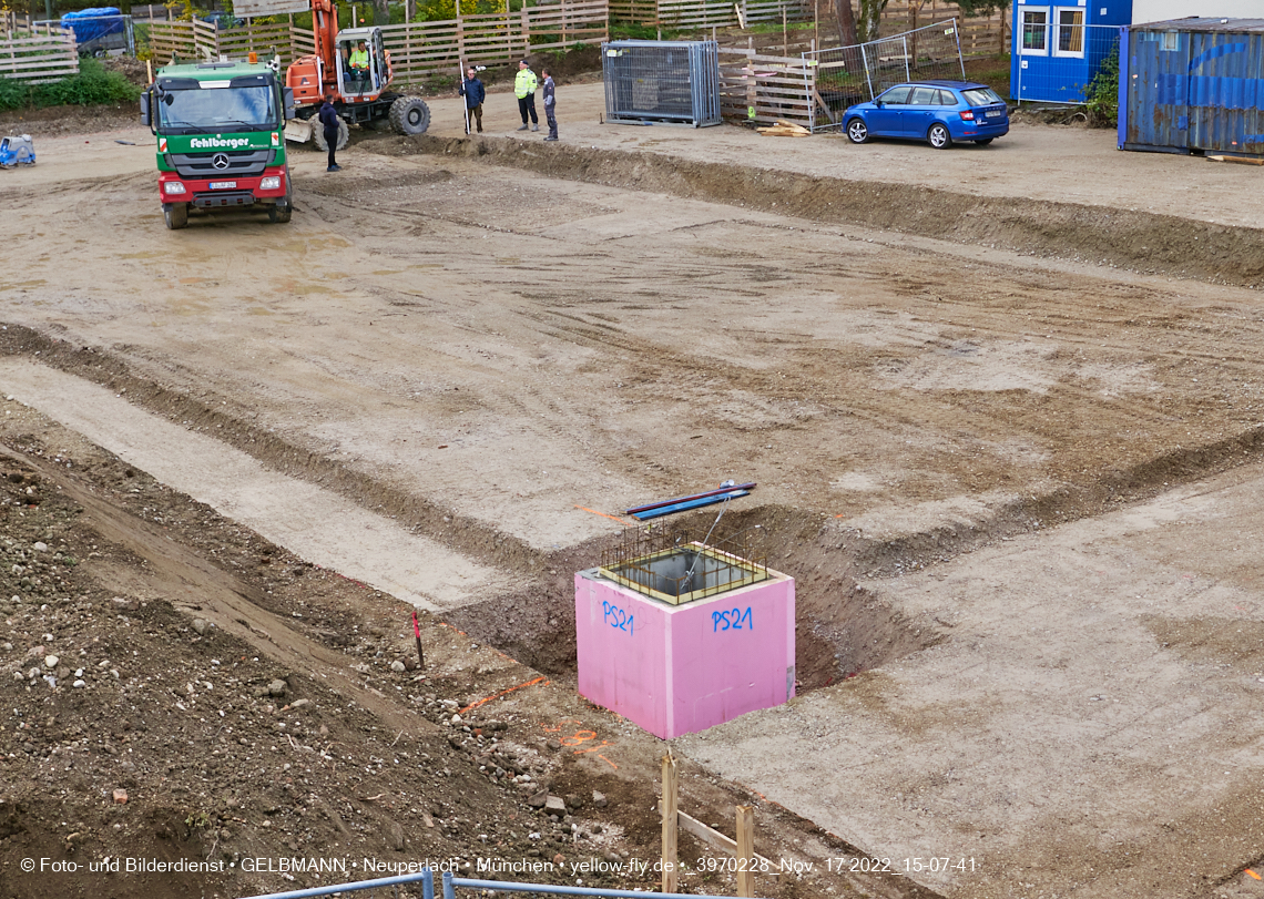17.11.2022 - Baustelle an der Quiddestraße Haus für Kinder in Neuperlach